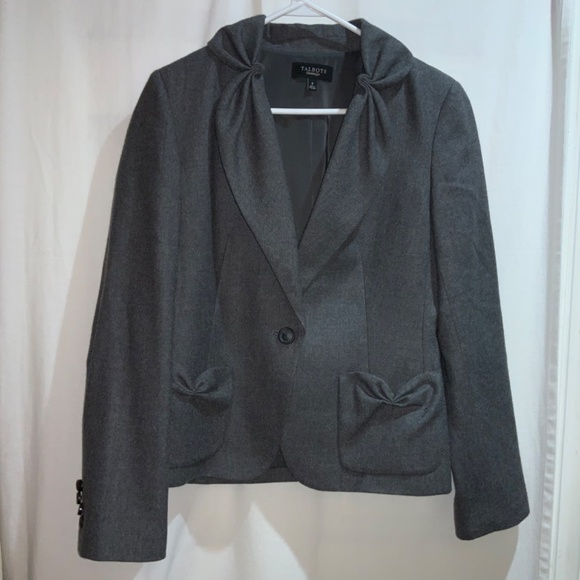 Talbots Kate Fit blazer Sz 8 Wool blend single button Jacket - Picture 2 of 7
